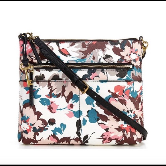 Fossil Handbags - NWT Fossil Fiona Large Pink Floral Crossbody